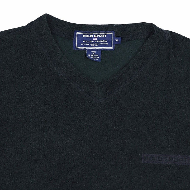 Ralph Lauren polo 90's V Neck Fleece Sweatshirt XLarge Green