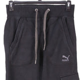 Puma 90's Drawstring Elasticated Waistband Joggers / Sweatpants Small Black