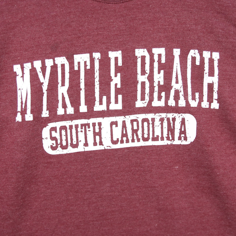 Coastalwell 90's Myrtle Beach State Crewneck Sweatshirt XLarge Burgundy Red