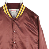 Hartwell 90's Bomber Button Up Nylon Sportswear Varsity Jacket XLarge Burgundy Red