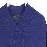 Nautica 90's Knitted V Neck Jumper / Sweater Medium Blue