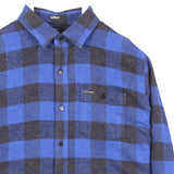 Volcom 90's Check Long Sleeve Button Up Shirt Small Blue