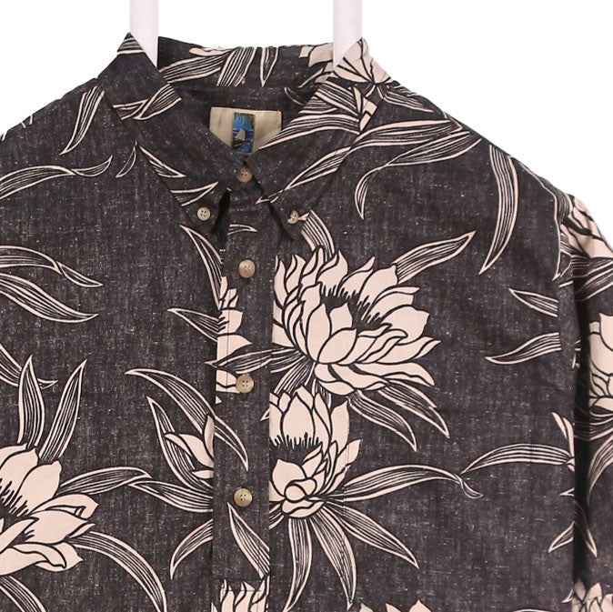 KAHALA 90's Hawaii Short Sleeve Button Up Shirt Large Black