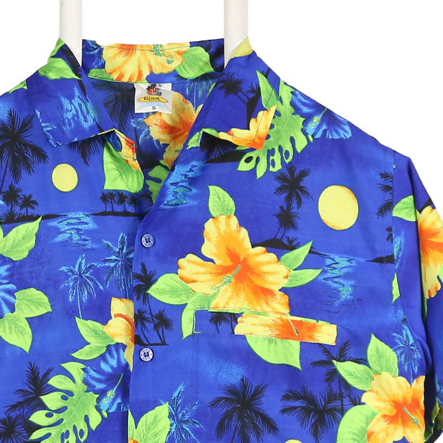 Rima 90's Hawaii Short Sleeve Button Up Shirt Small Blue