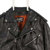 Wilson 90's Heavyweight Zip Up Leather Jacket XLarge Black