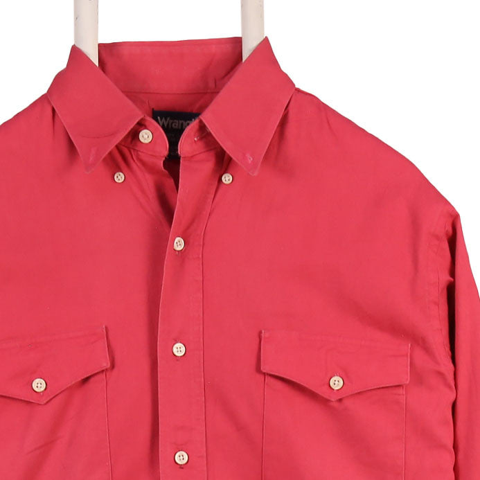 Wrangler 90's Long Sleeve Button Up Heavyweight Shirt XLarge Pink