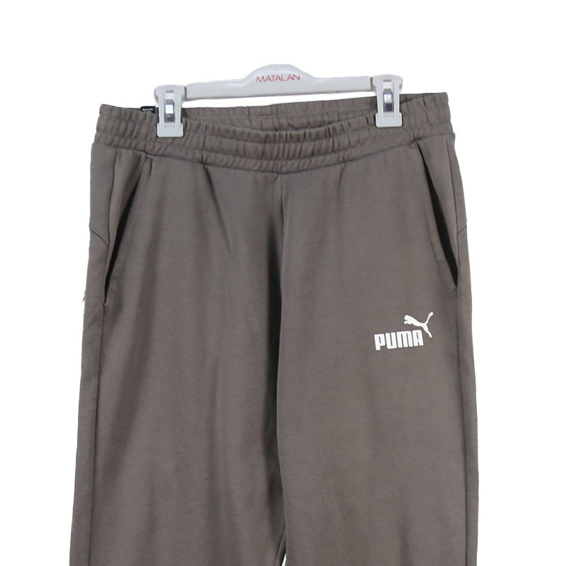 Puma 90's Elasticated Waistband Spellout Logo Joggers / Sweatpants Large Grey