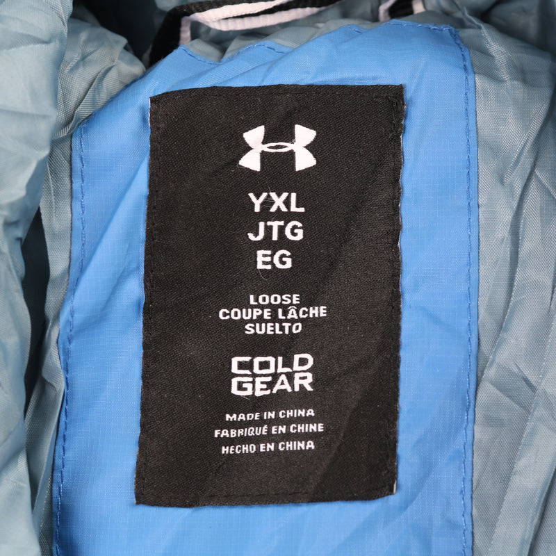 Under Armour Hooded Full Zip Up Puffer Jacket Women's Small Blue