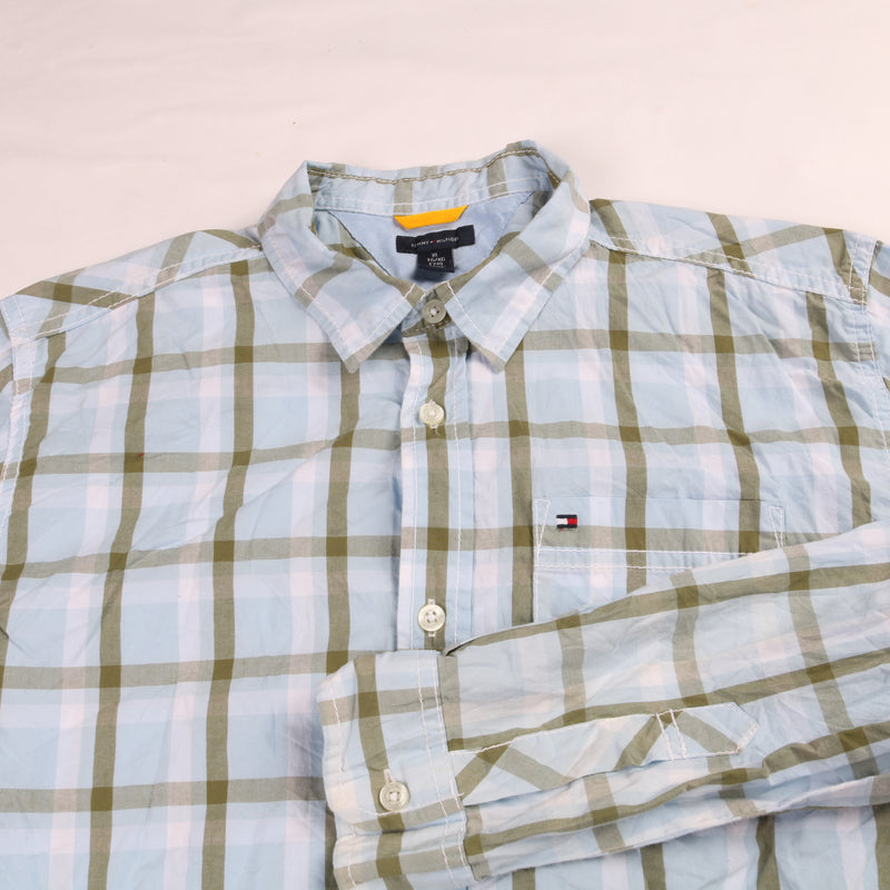 Tommy Hilfiger  Check Long Sleeve Button Up Shirt XLarge Blue