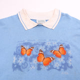 National Widelife Federation  Butterfly Crewneck Sweatshirt XLarge Blue