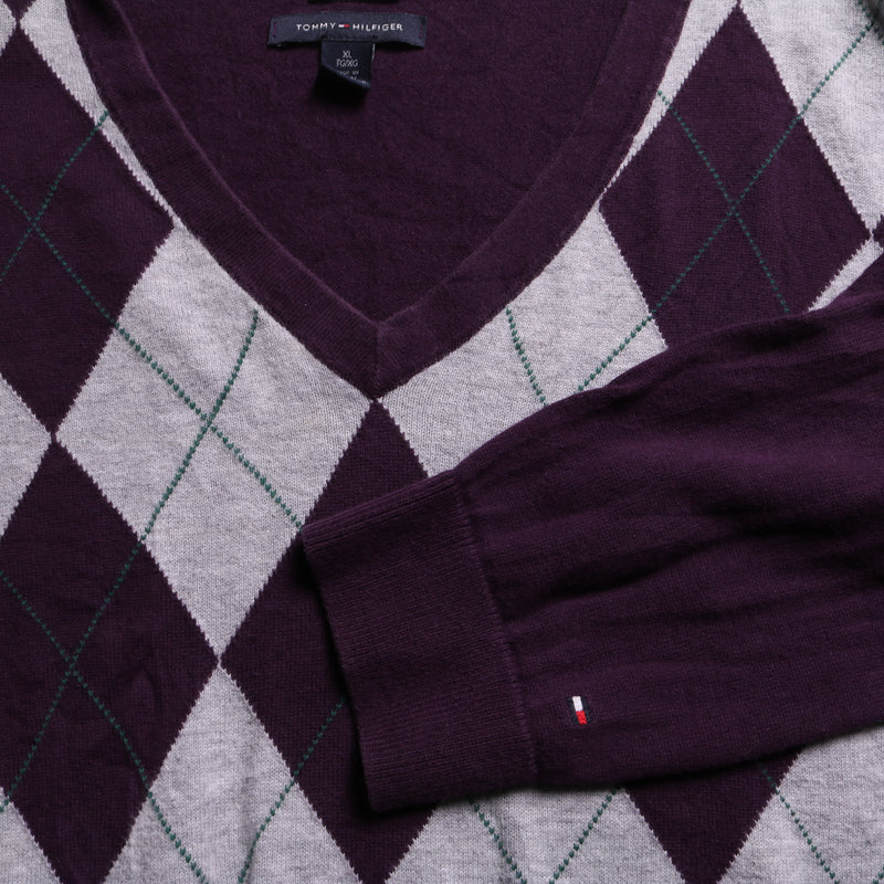 Tommy Hilfiger  Prep Golf Knitted Jumper / Sweater XLarge Purple