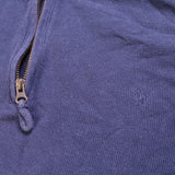Ralph Lauren  Quarter Zip Knitted Ribbed Jumper / Sweater XLarge Navy Blue