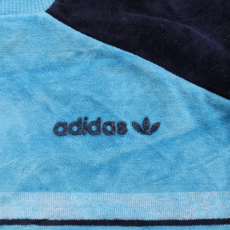 Adidas  Striped Heavyweight Crewneck Sweatshirt Large Blue