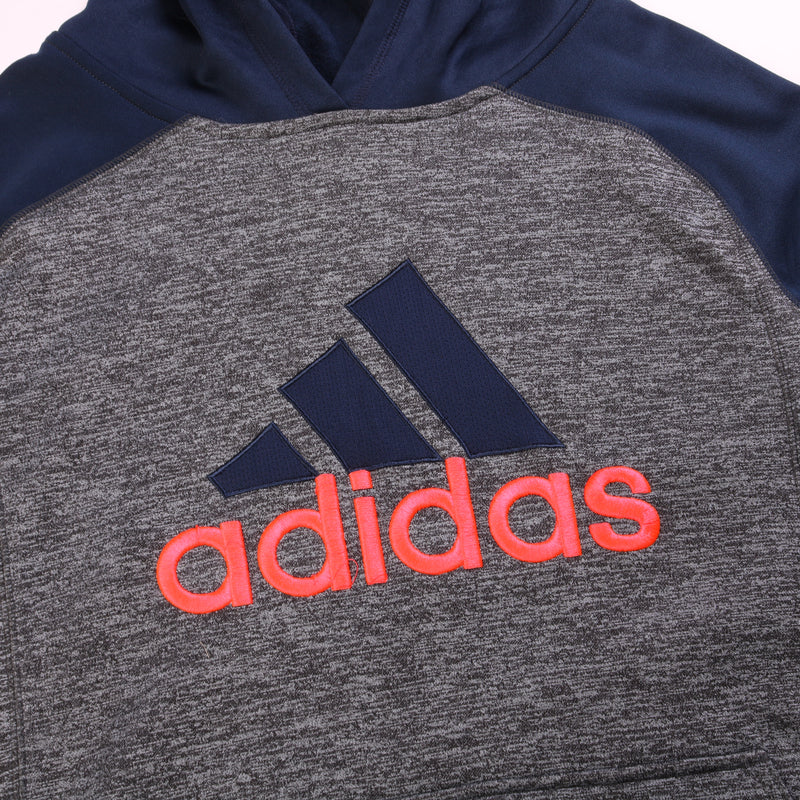 Adidas  Spellout Pullover Hoodie XLarge Grey