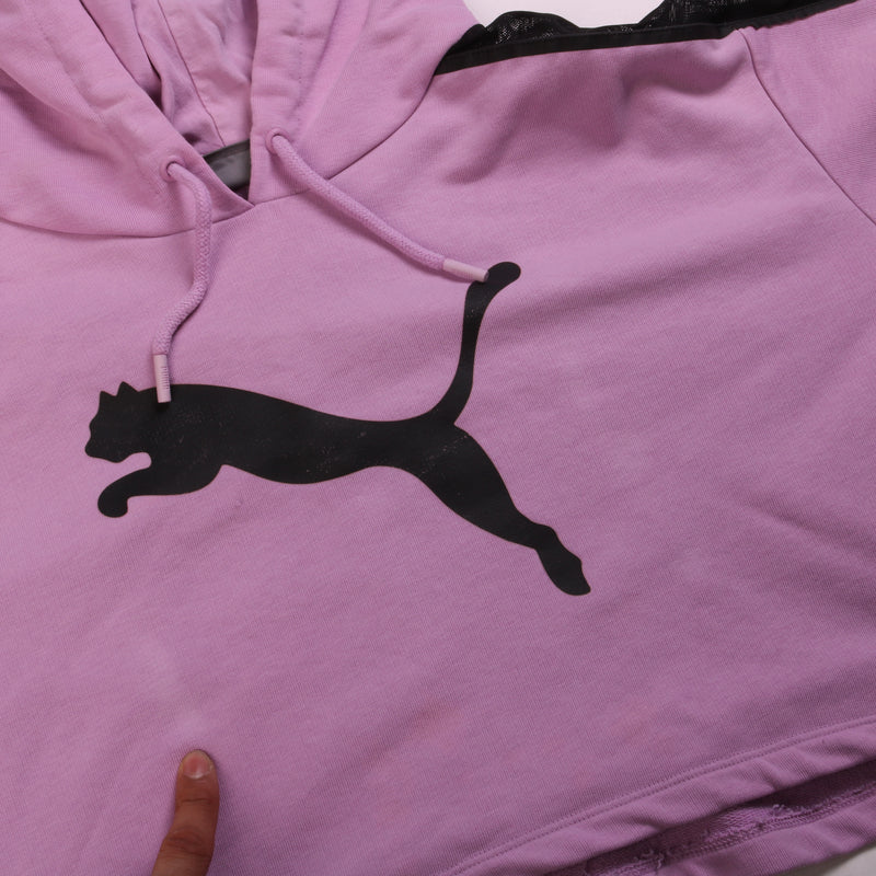 Puma  Spellout Pullover Hoodie Small Pink