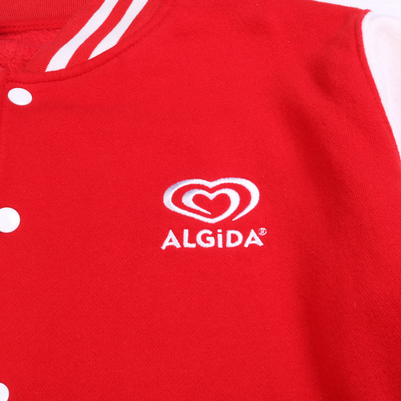 Algida  Long Sleeve Button Up Bomber Jacket Small (missing sizing label) Red