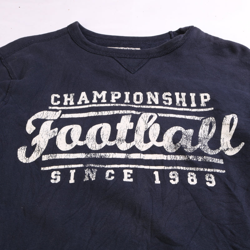 Athletics Depts  Football Crewneck Sweatshirt Large Navy Blue