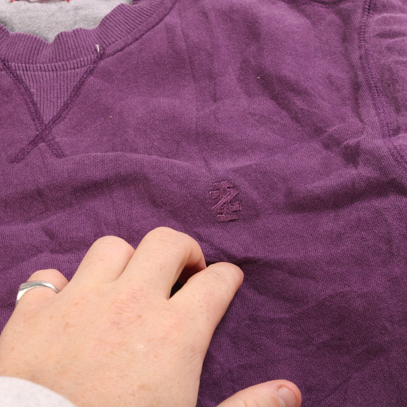 Izod  Plain Crewneck Sweatshirt Small Purple