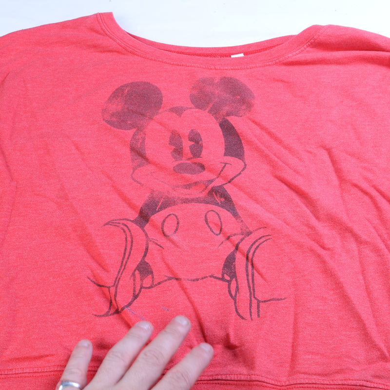 Disney  Mickey Mouse Crewneck Sweatshirt Large Red
