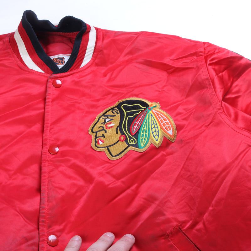 NHL  Chicago Blackhawks 80’s Bomber Jacket XLarge Red