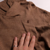 Polo Ralph Lauren  Quarter Button Knitted Jumper / Sweater XLarge Brown