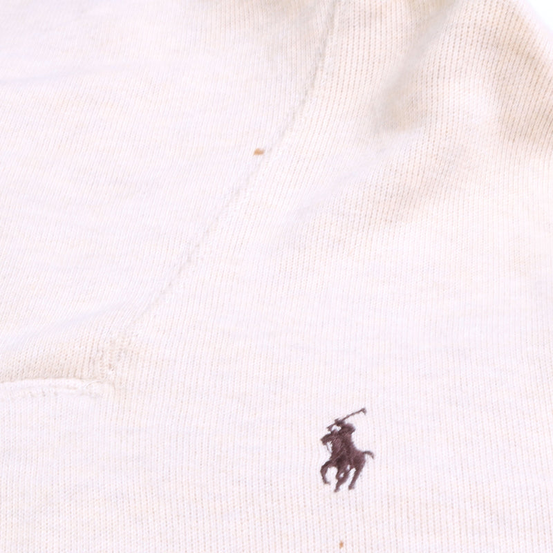 Polo Ralph Lauren  Pullover Quarter Button Jumper / Sweater Large Beige Cream