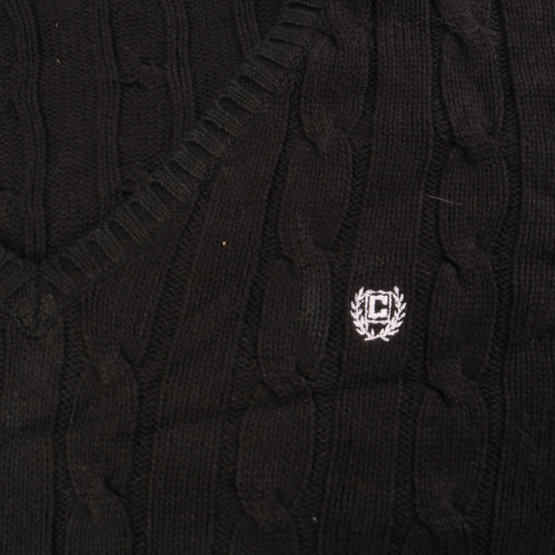 Chaps Ralph Lauren  Heavyweight Knitted Crewneck Jumper / Sweater XLarge Black