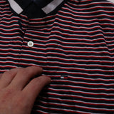 Tommy Hilfiger  Striped Short Sleeve Polo Shirt XSmall Burgundy Red
