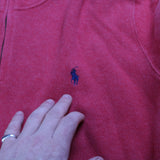 Ralph Lauren  Quarter Zip Ribbed Knitted Jumper / Sweater XXLarge (2XL) Red