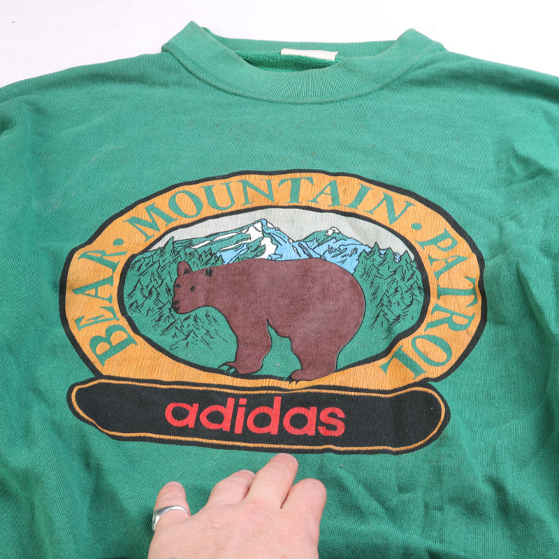 Adidas  Bear Moutain Patrol 80's Sweatshirt Medium (missing sizing label) Green