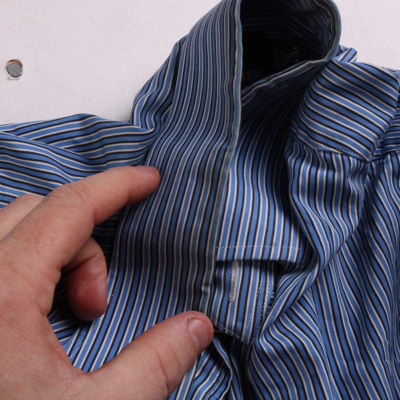 Polo Ralph Lauren Striped Long Sleeve Button Up Shirt Men's Large Navy Blue