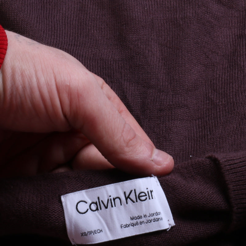 Calvin Klein Knitted Crewneck Sweatshirt Men's X-Small Burgundy Red