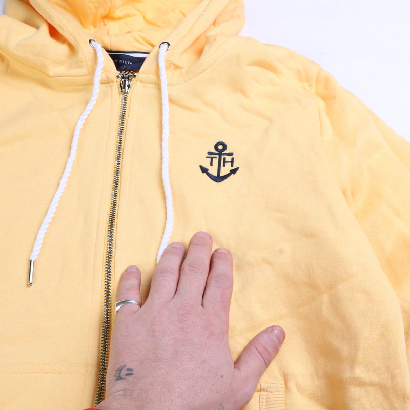 Tommy Hilfiger  Full Zip Up Hoodie Large Yellow