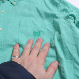 Chaps Ralph Lauren  Plain Long Sleeve Button Up Shirt Medium Green