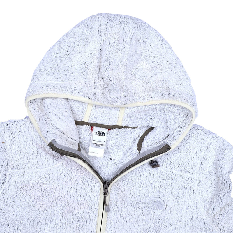 The North Face 90's Spellout Hooded Zip Up Fleece Medium White
