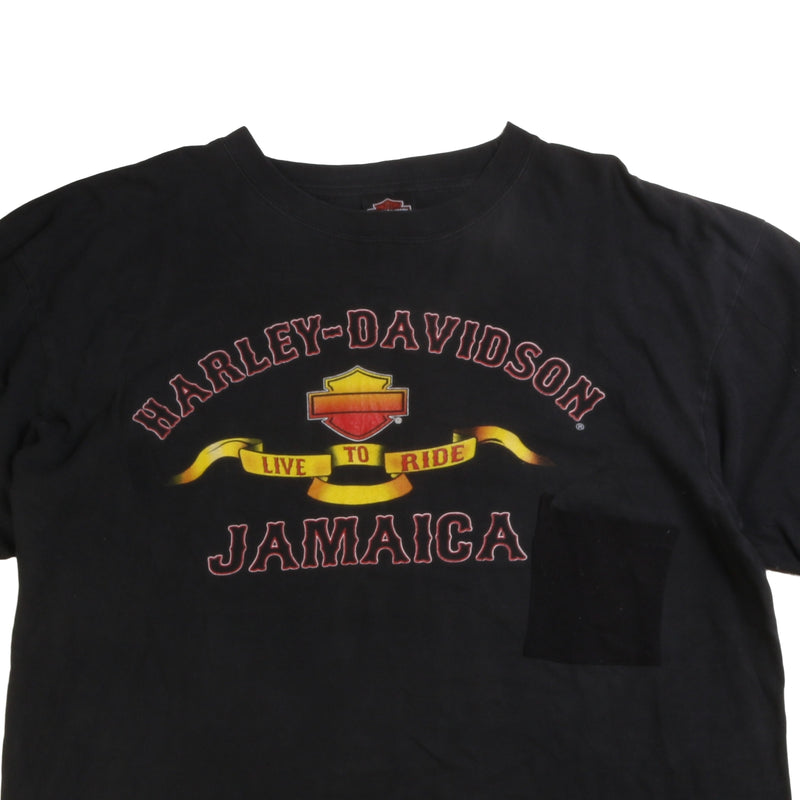 Harley Davidson  Jamaica Short Sleeve Back Print T Shirt XXLarge (2XL) Black