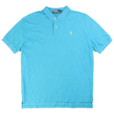 Polo Ralph Lauren  Short Sleeve Button Up Plain Polo Shirt Large Blue