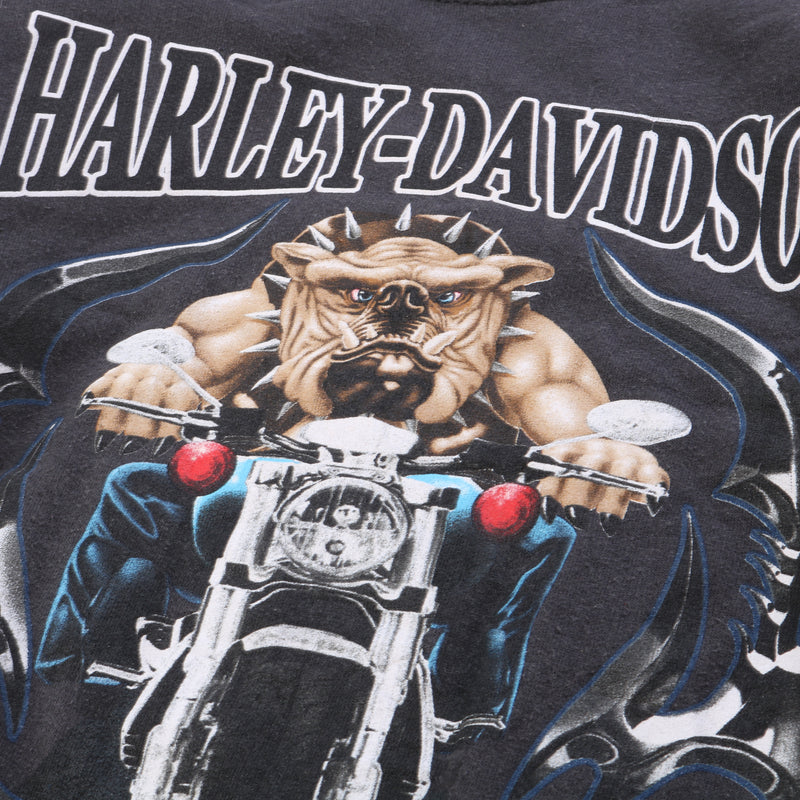 Harley Davidson  Spellout Heavyweight Crewneck Sweatshirt XSmall Black