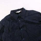 Sae Shirte  Button Up Hooded Puffer Jacket Small (missing sizing label) Navy Blue