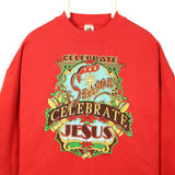 Fruit of the Loom 90's Jesus Crewneck Sweatshirt XLarge Red