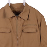 London Fog 90's Zip Up Waterproof Workwear Jacket XLarge Beige Cream