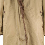 London Fog 90's Fur Lined Hooded Trench Coat Medium Beige Cream