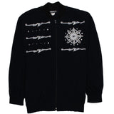 Gepetto 90's Flower Full Zip Up Bomber Jacket Small Black