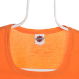 Harley Davidson 90's Crewneck Back Print T Shirt XLarge Orange