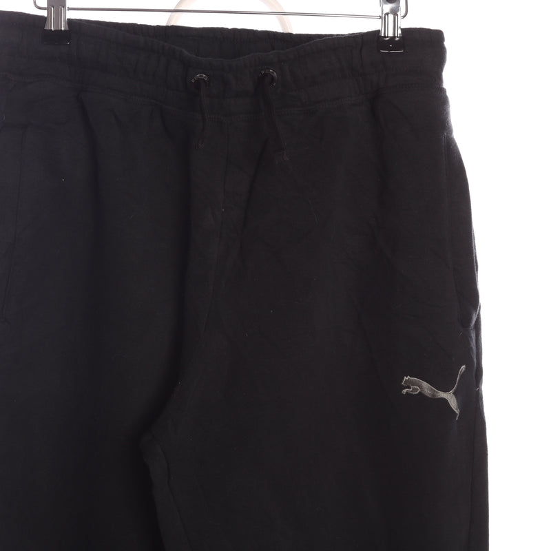 Puma 90's Elasticated Waistband Drawstring Joggers / Sweatpants Medium Black