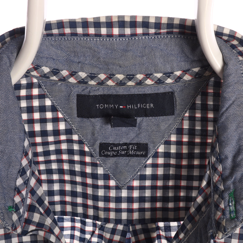 Tommy Hilfiger 90's Check Button Up Long Sleeve Shirt Small Blue