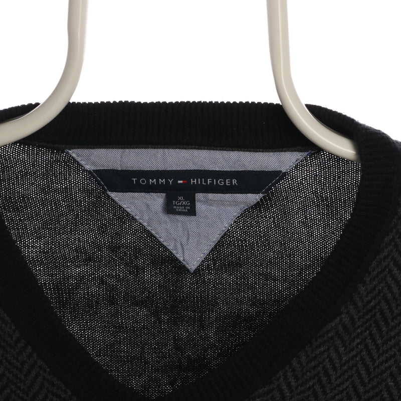 Tommy Hilfiger 90's V Neck Knitted Jumper XLarge Grey