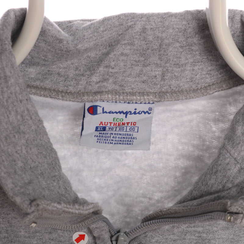 Champion 90's Quarter Zip Cotton Sweatshirt XLarge Grey