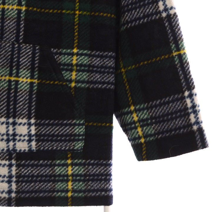 A fleur de Peau 90's Check Quarter Button Fleece XXLarge Navy Blue Close up