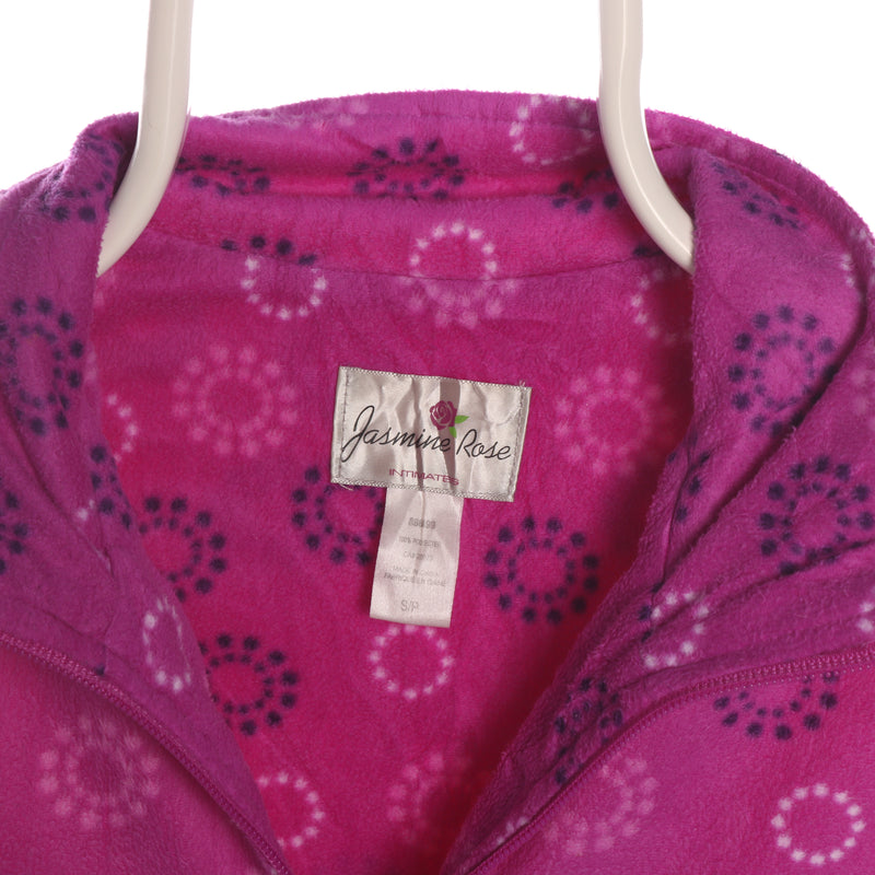 Jasmine Rose 90's Full Zip Up Patterend Jumper Fleece Small Purple